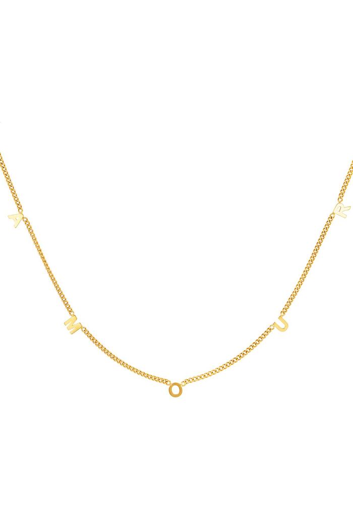 Necklace Amour Gold Stainless Steel 