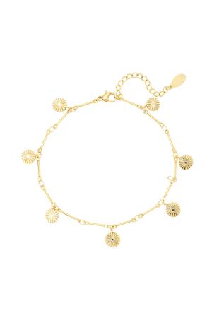 Stainless steel anklet circle Gold h5 