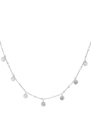 Halskette mit Blumenmünzen-Anhängern Silber Edelstahl h5 