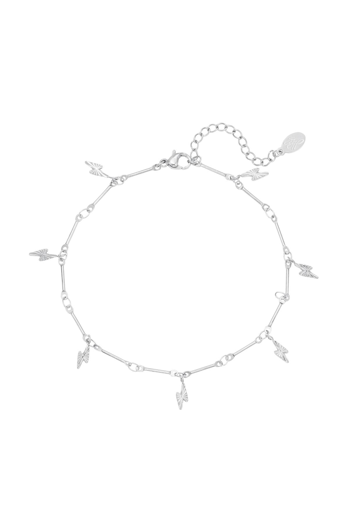 Anklet with lightning bolt charms Silver Stainless Steel