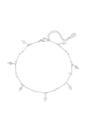 Anklet with lightning bolt charms Silver Stainless Steel h5 