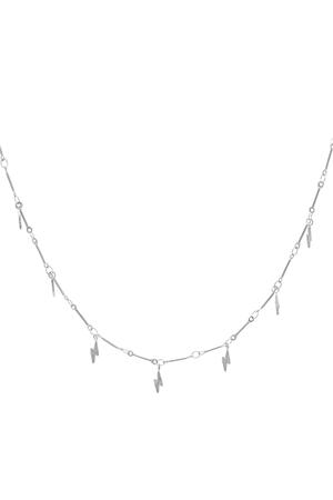 Stainless steel necklace lightning bolt Silver h5 