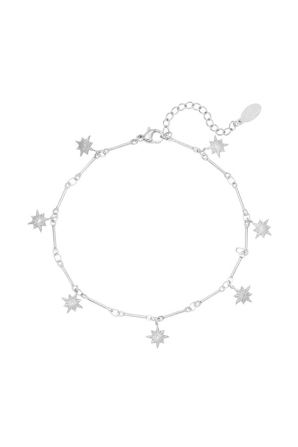 Stainless steel anklet north star Silver
