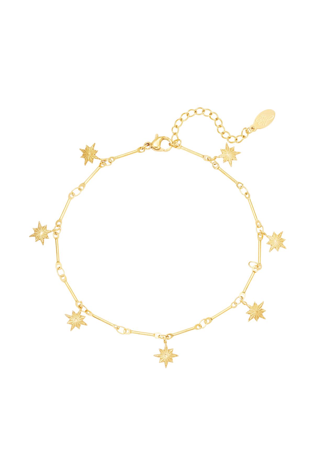 Stainless steel anklet north star Gold