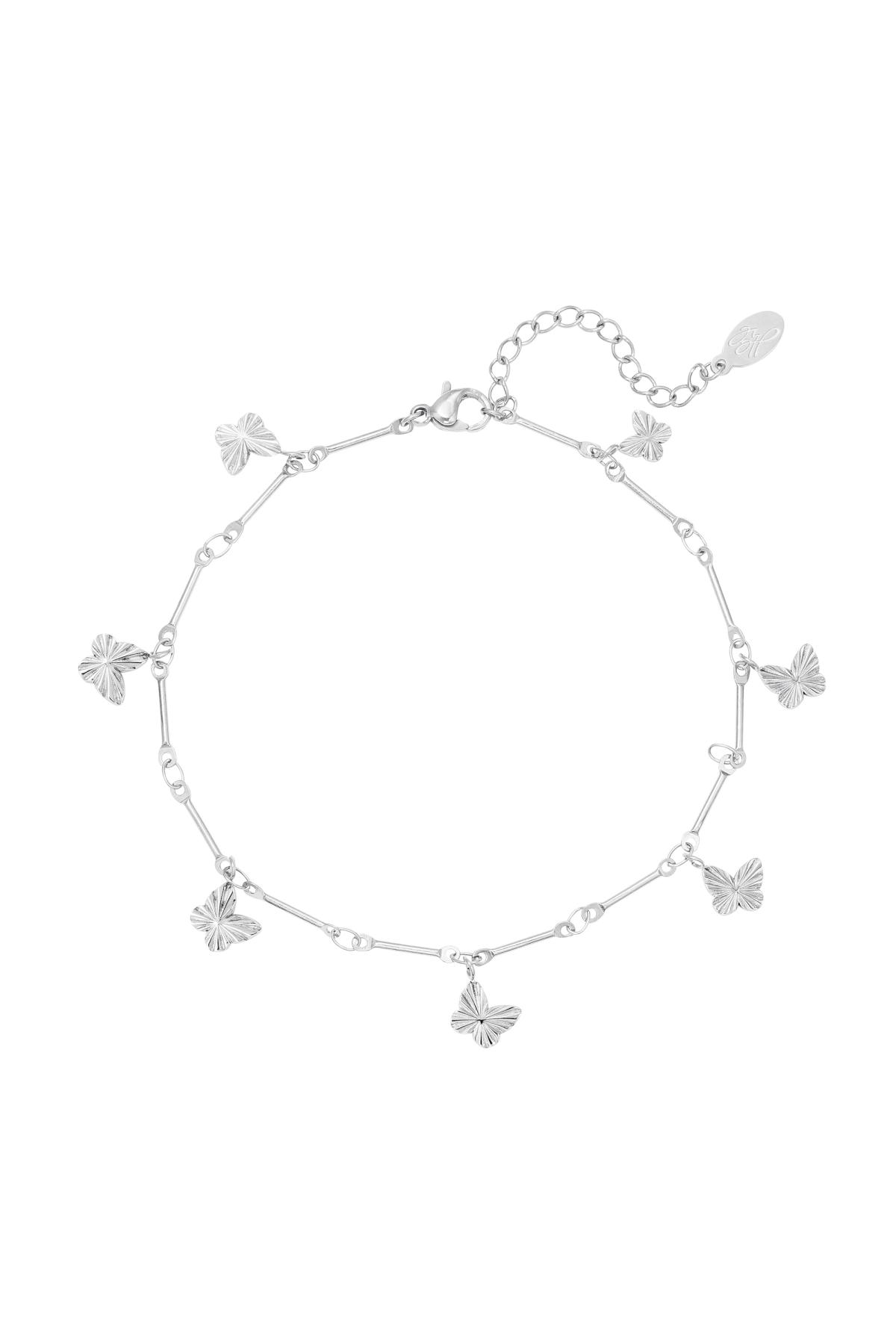 Stainless steel anklet butterfly Silver