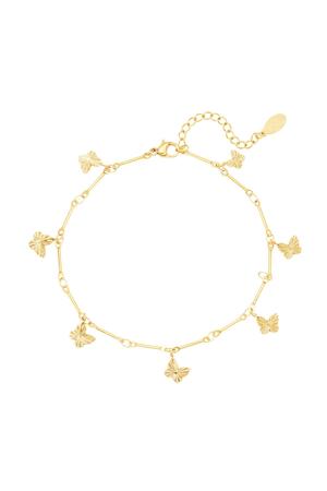 Stainless steel anklet butterfly Gold h5 