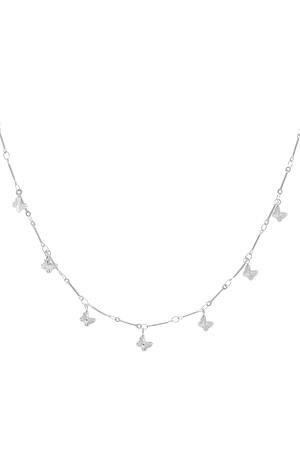 Necklace butterfly Silver Stainless Steel h5 