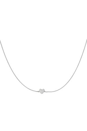 Necklace heart Silver Stainless Steel h5 