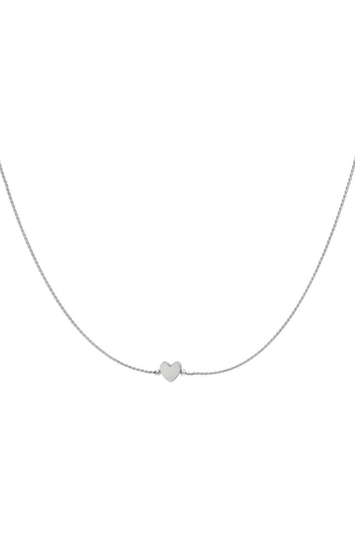 Necklace heart Silver Stainless Steel 