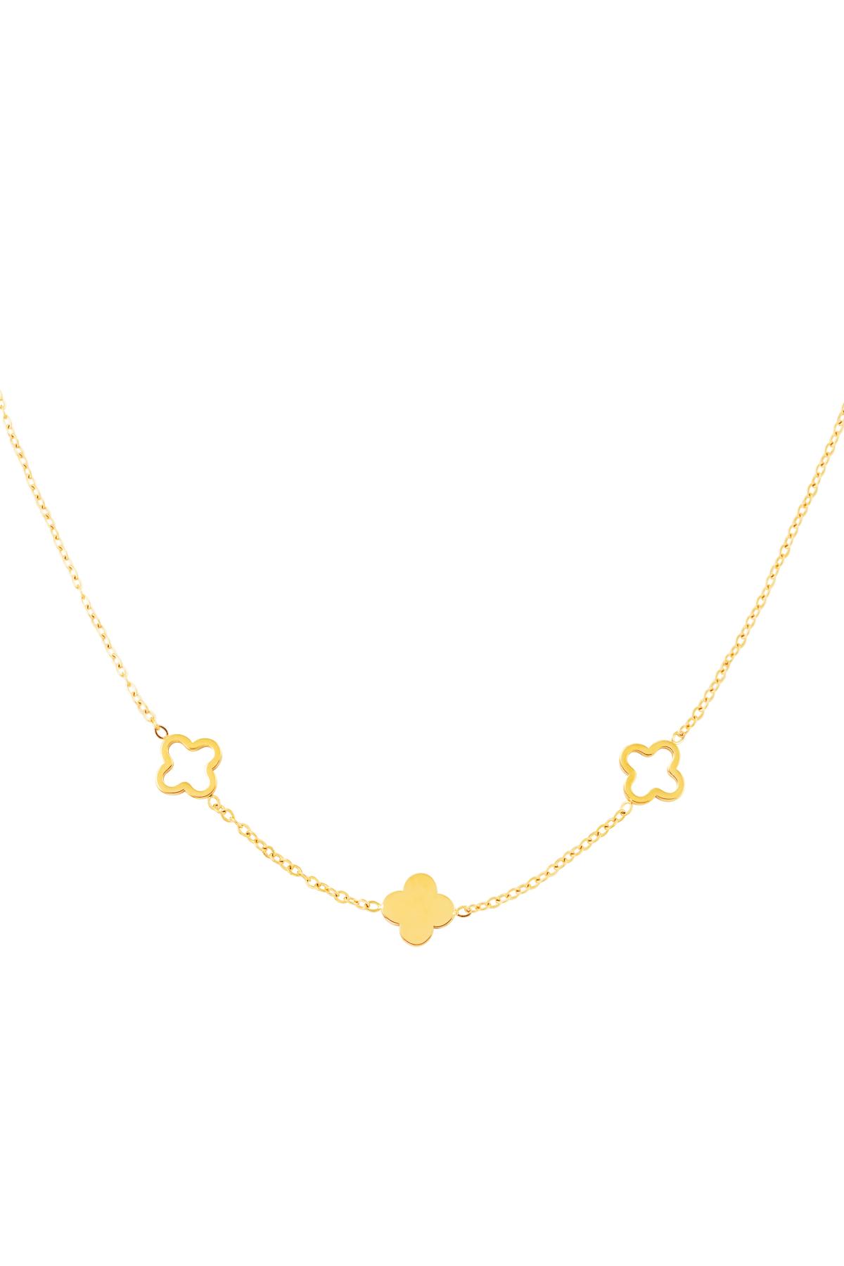 Necklace clovers  Gold Color Stainless Steel 2