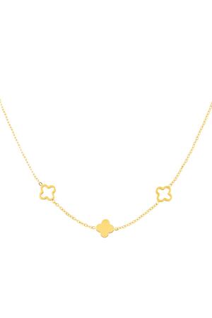 Necklace clovers  Gold Stainless Steel h5 