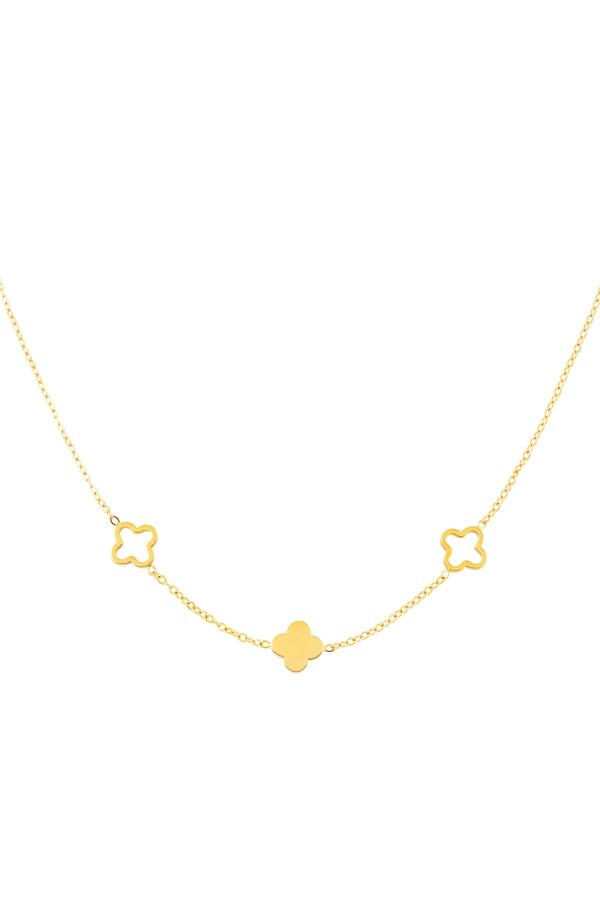 Necklace clovers  Gold Stainless Steel