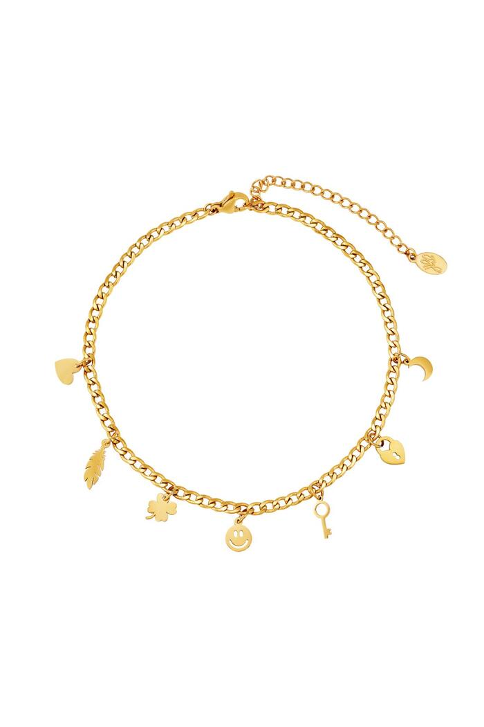 Anklet fun charms Gold Stainless Steel 