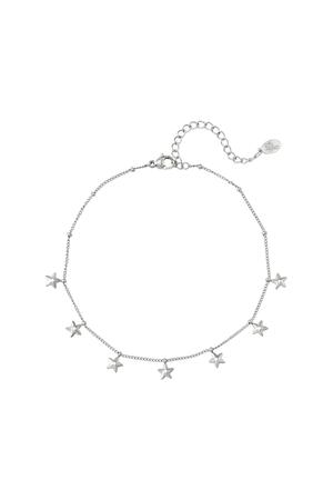 Anklet stars Silver Stainless Steel h5 
