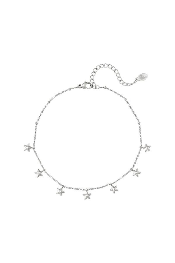 Anklet stars Silver Stainless Steel