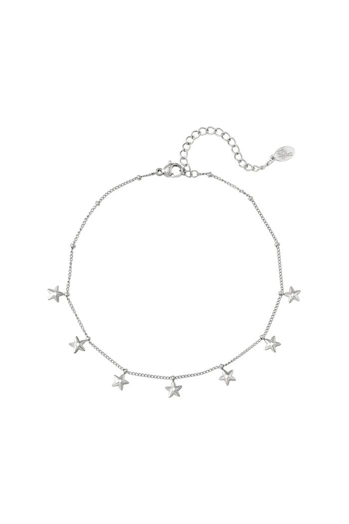 Anklet stars Silver Stainless Steel 