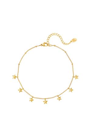 Anklet stars Gold Stainless Steel h5 