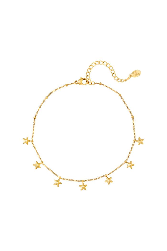 Anklet stars Gold Stainless Steel 