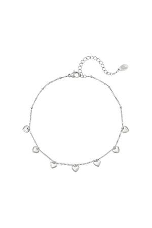 Anklet heart charms Silver Stainless Steel h5 