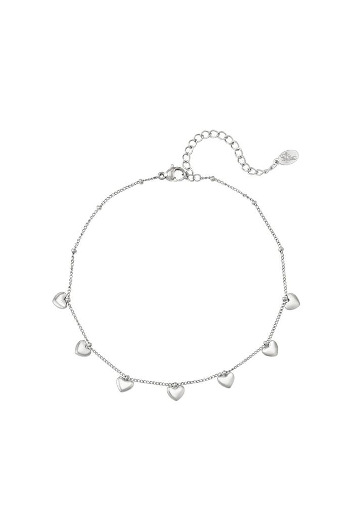 Anklet heart charms Silver Stainless Steel 