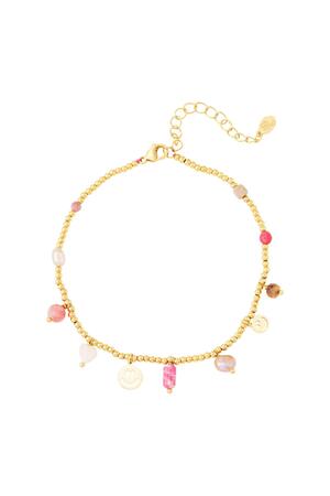 Stainless steel anklets beads Rose h5 