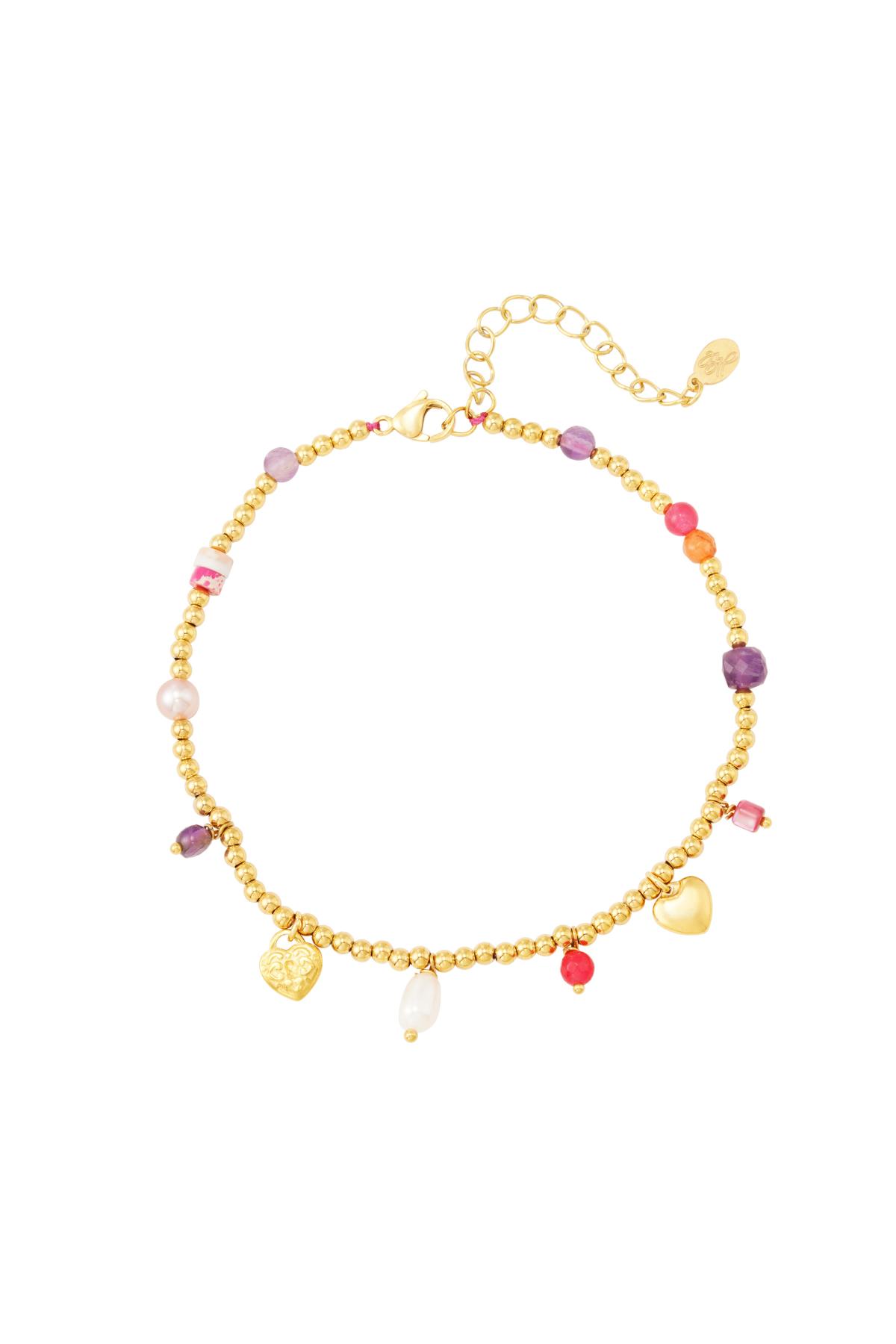 Stainless steel anklet beads Gold h5 