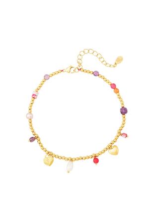 Stainless steel anklet beads Gold h5 