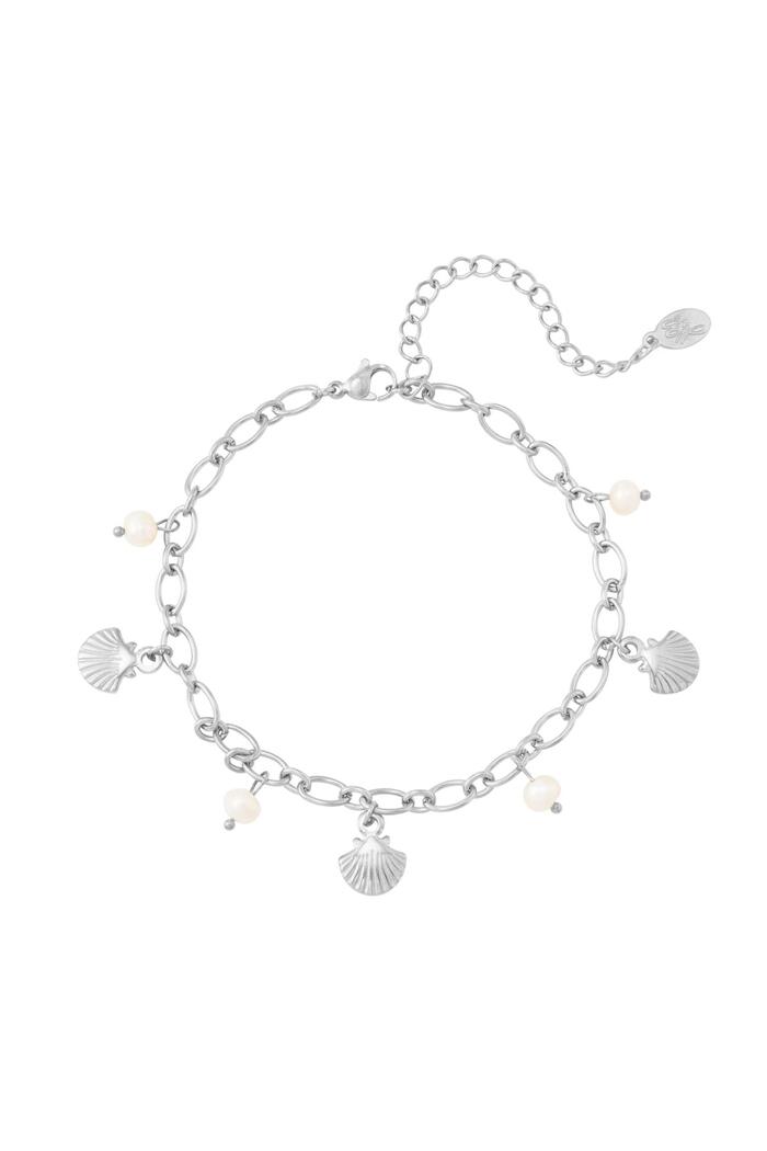 Anklet shells and pearls Silver Stainless Steel 