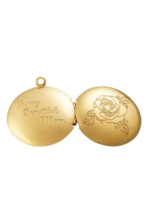 Round Mother's Day Locket Rose Gold Stainless Steel h5 Picture2