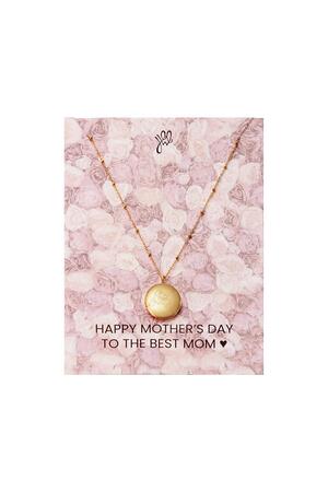Round Mother's Day Locket Rose Gold Stainless Steel h5 