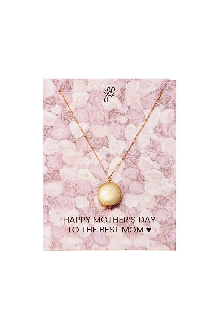Round Mother's Day Locket Infinity  Gold Stainless Steel 