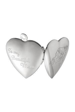 Kalp Anneler Günü Madalyon Gül Silver Stainless Steel h5 Resim2