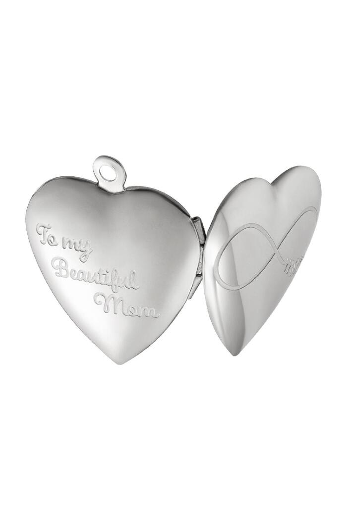 Kalp Anneler Günü Madalyon Sonsuzluk Silver Stainless Steel Resim2