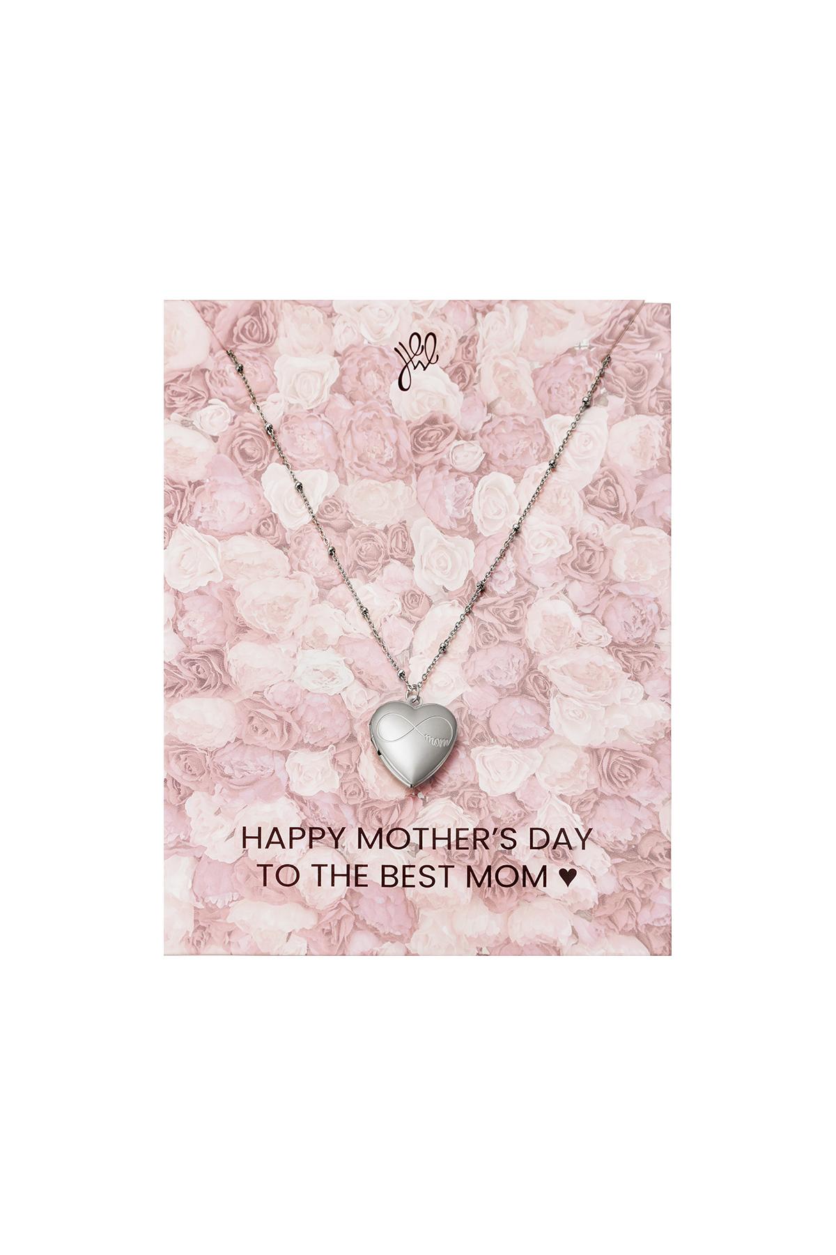 Medallón con forma de corazón del día de la madre con dije infinito