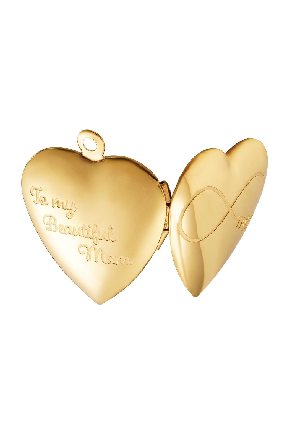 Kalp Anneler Günü Madalyon Sonsuzluk Gold Stainless Steel h5 Resim2