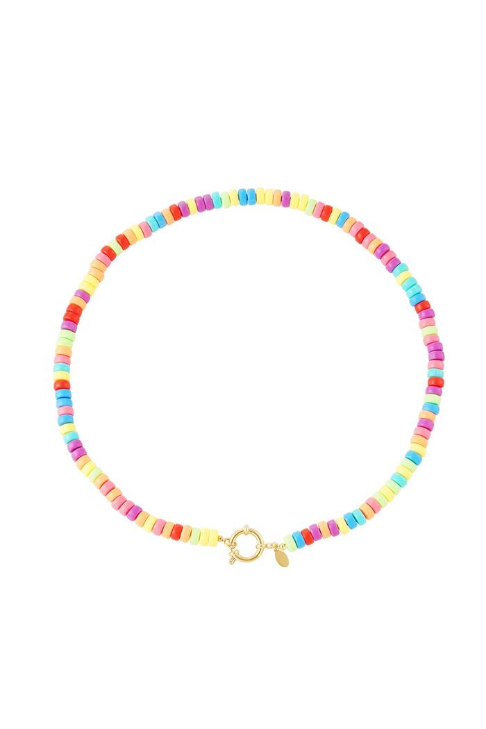 Colourful necklace - #summergirls collection Multi polymer clay 