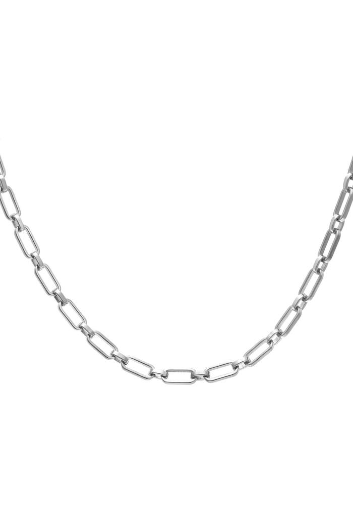 Statement-Halskette aus Edelstahl Silber 