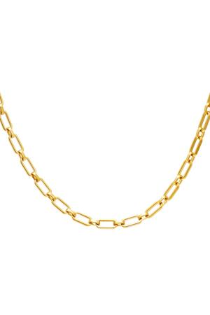 Statement-Halskette aus Edelstahl Gold h5 