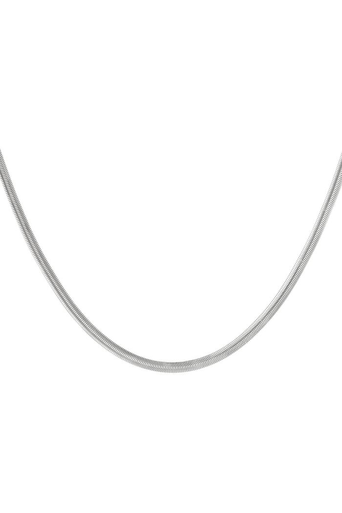Flat link necklace Silver Stainless Steel 