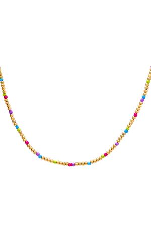 Bunte Perlenkette - #summergirls-Kollektion Gold Edelstahl h5 
