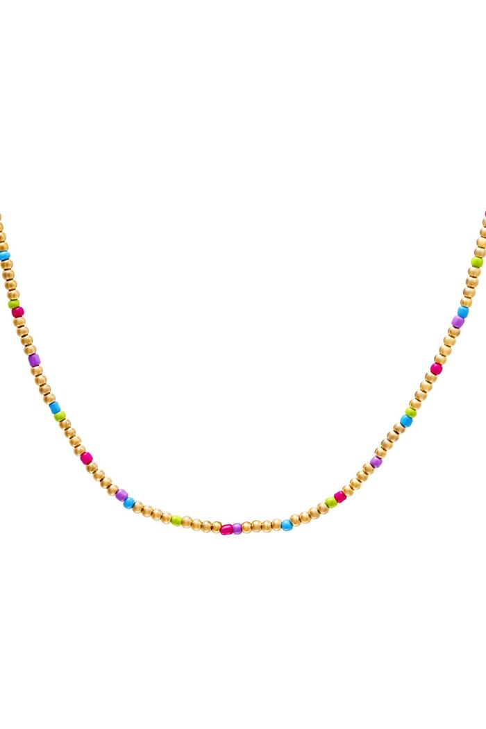 Colourful beads necklace - #summergirls collection Gold Stainless Steel 