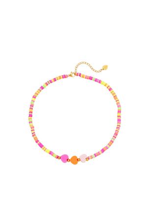 Mutter-Tochter-Kollektion Halskette mit rosa Herzen - Kinder polymer clay h5 
