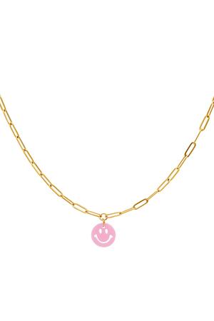 Bambini - Collana Faccina Pink & Gold Stainless Steel h5 