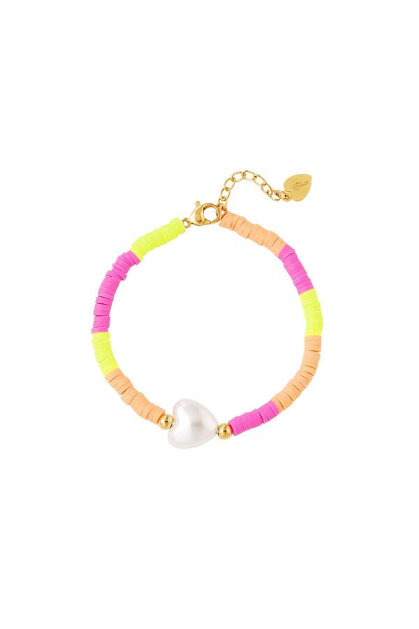 Kids - pearl hearts anklet - Mother-Daughter collection Multi polymer clay