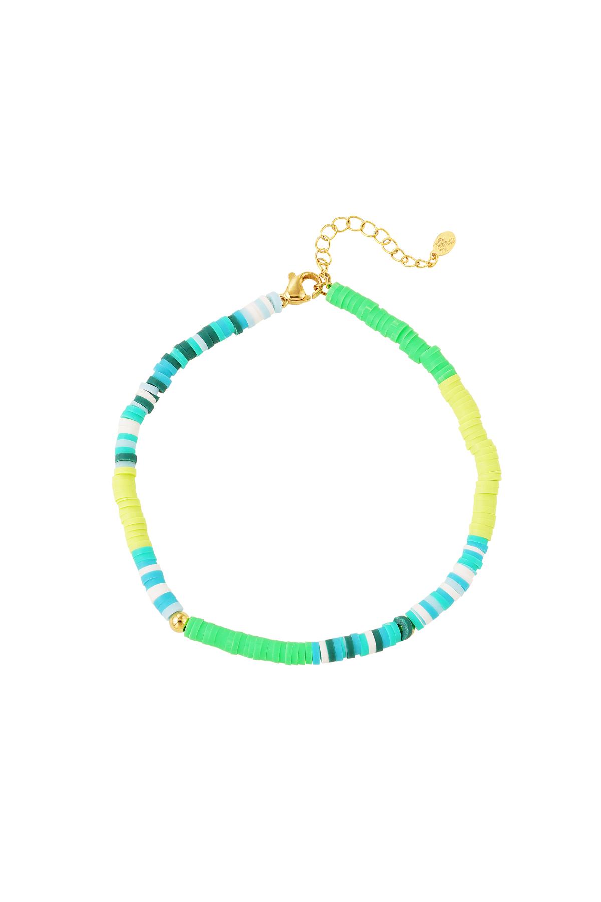Bracelet de cheville néon vert et jaune collection Mère-Fille - Adulte polymer clay