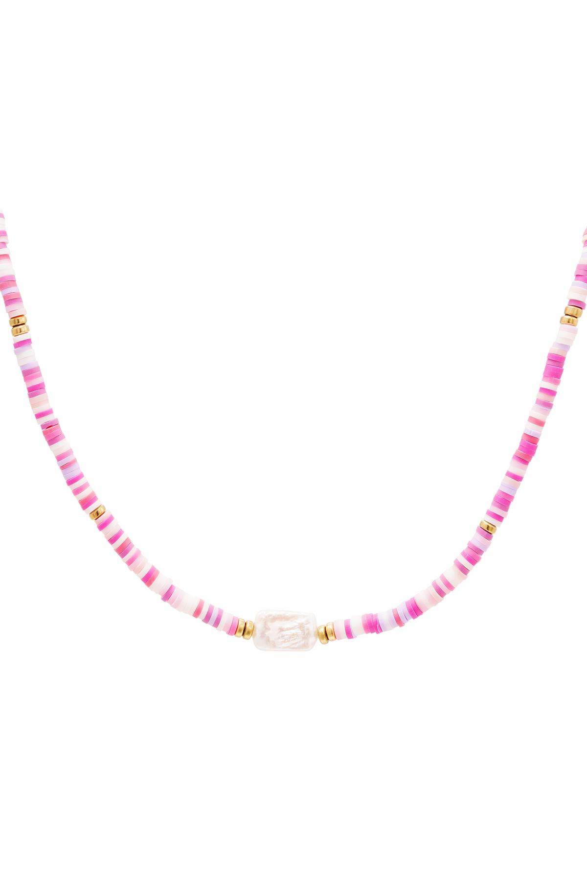 Colourful pearls necklace - #summergirls collection Rose polymer clay