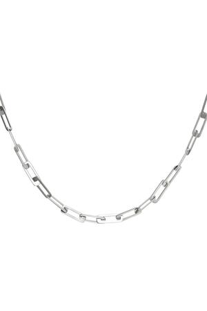 Chunky chain necklace Silver Stainless Steel h5 