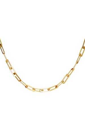 collana a catena spessa Gold Stainless Steel h5 