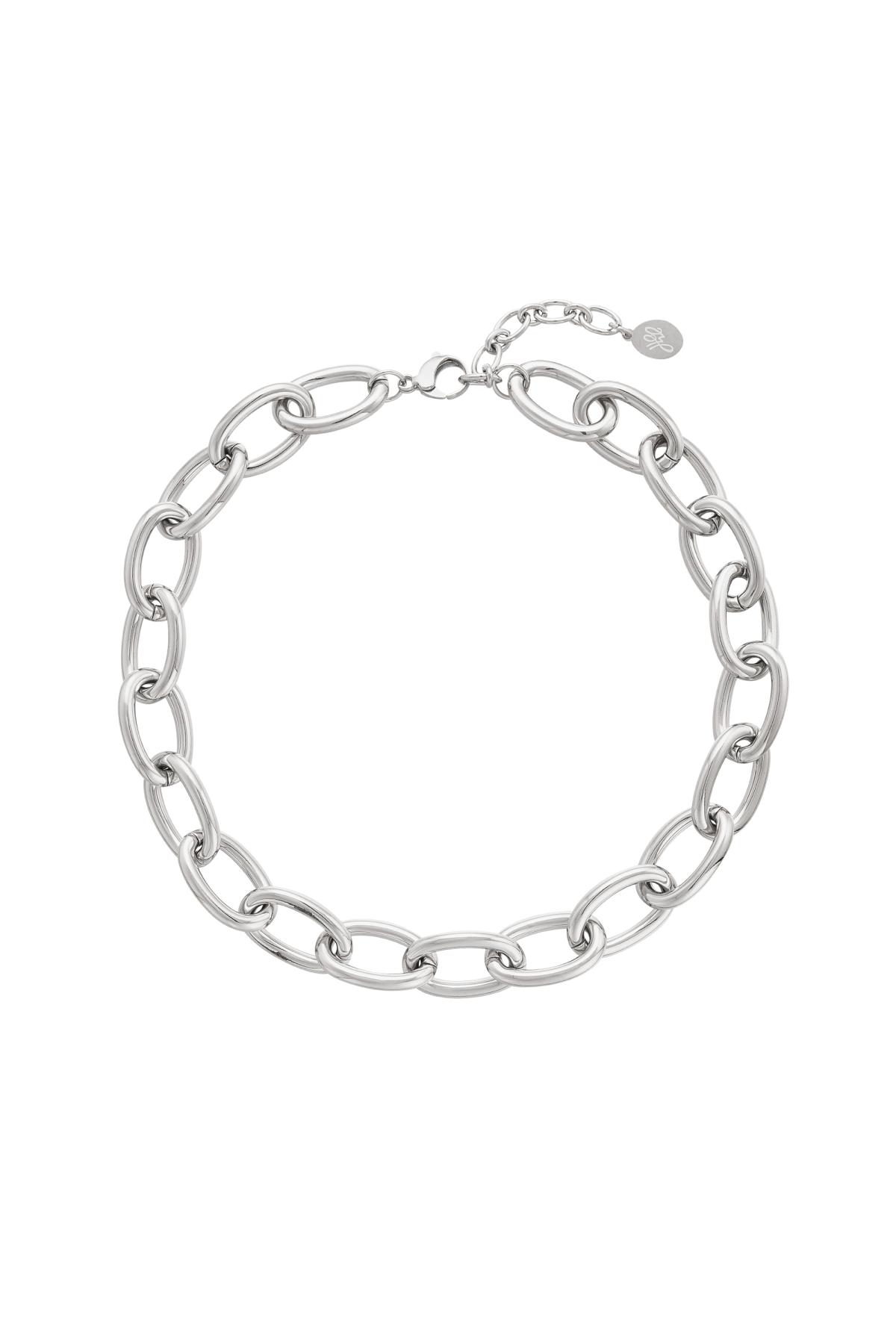Klobige Halskette mit großen Gliedern Silber Edelstahl
