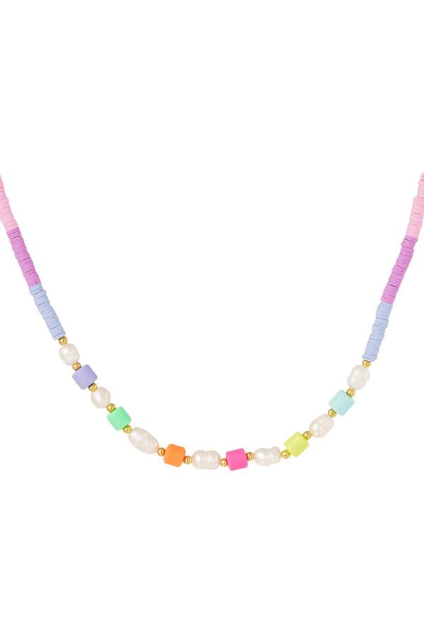 Bunte Perlenkette - Rainbow-Kollektion Multi Edelstahl
